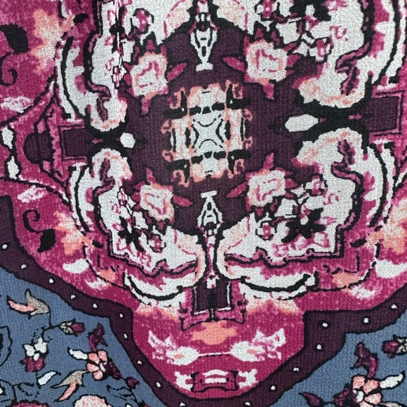 White House Black Market boho mosaic print long sleeve chiffon top size 10 - Picture 8 of 11